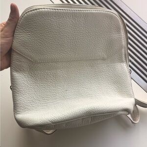 Elegant Cream Leather Backpack